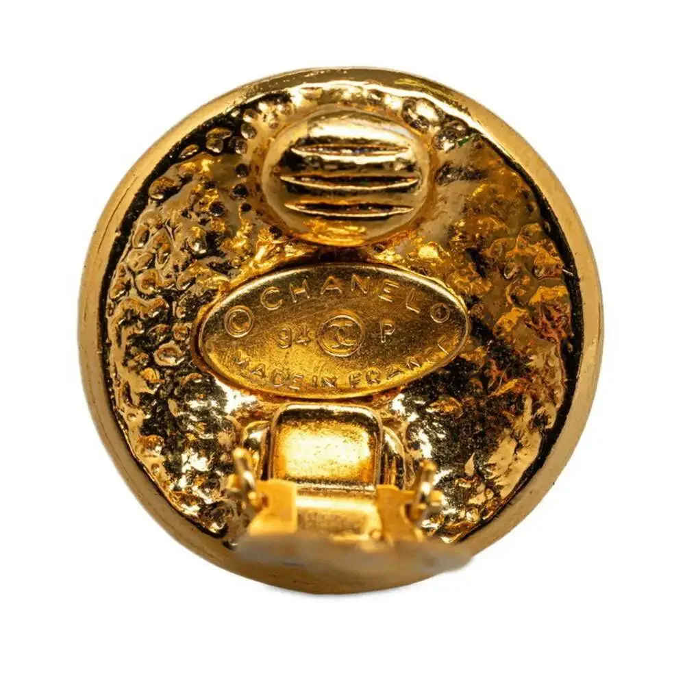 CHANEL Gold Logo Earrings